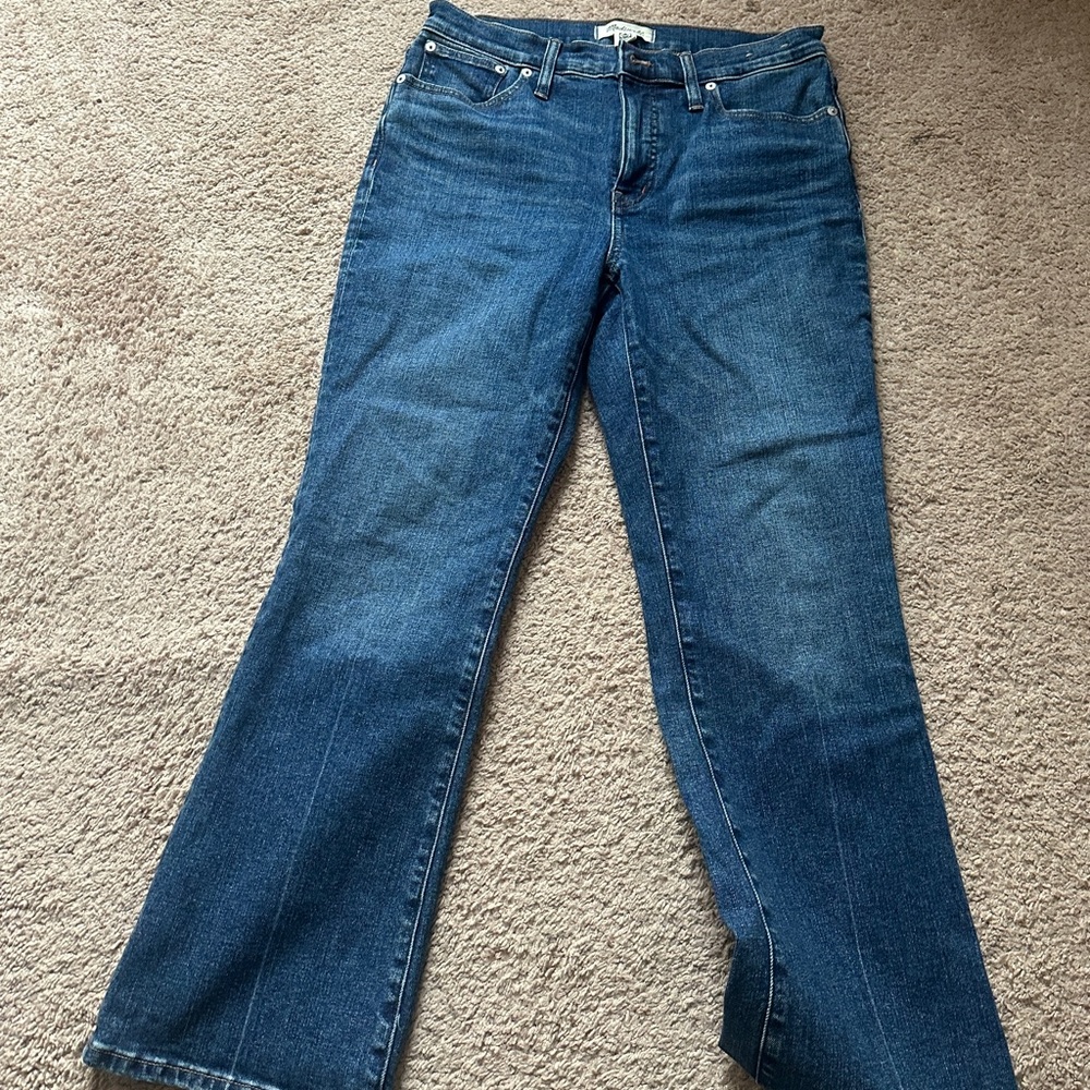 Madewell mid rise kick crop denim